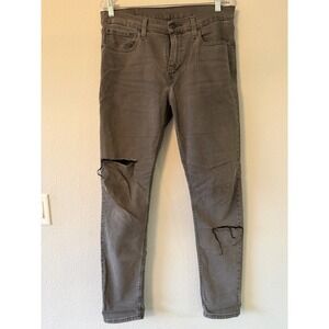 Levi Jeans 512 Men's 32X34 Jeans Pants Gray Wash Distressed Stretch City